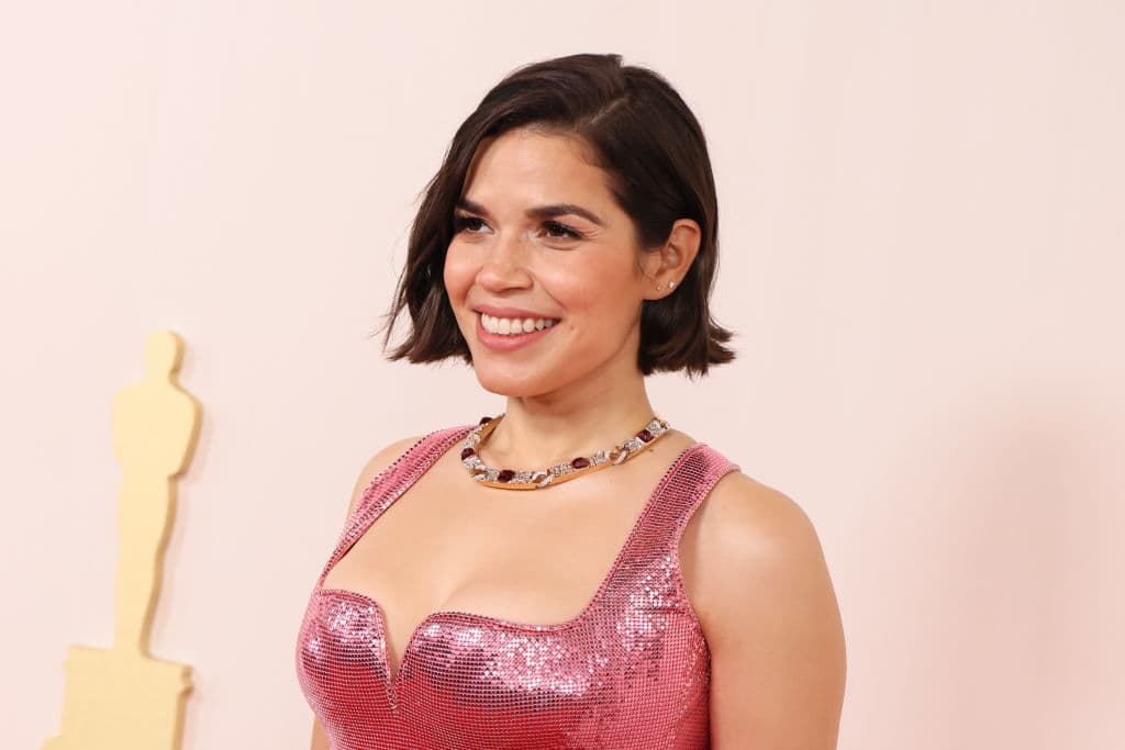 HOLLYWOOD, CALIFORNIA - MARCH 10: America Ferrera attends the 96th Annual Academy Awards on March 10, 2024 in Hollywood, California. (Photo by Rodin Eckenroth/Getty Images)