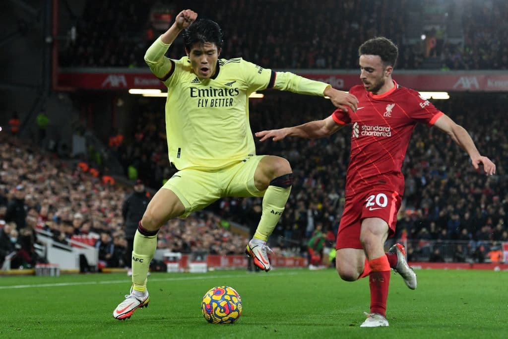 Sadio Mané, Dogo Jota, Mohamed Salah y Takumi Minamino fueron los responsables del descalabro 4-0 sobre el Arsenal.