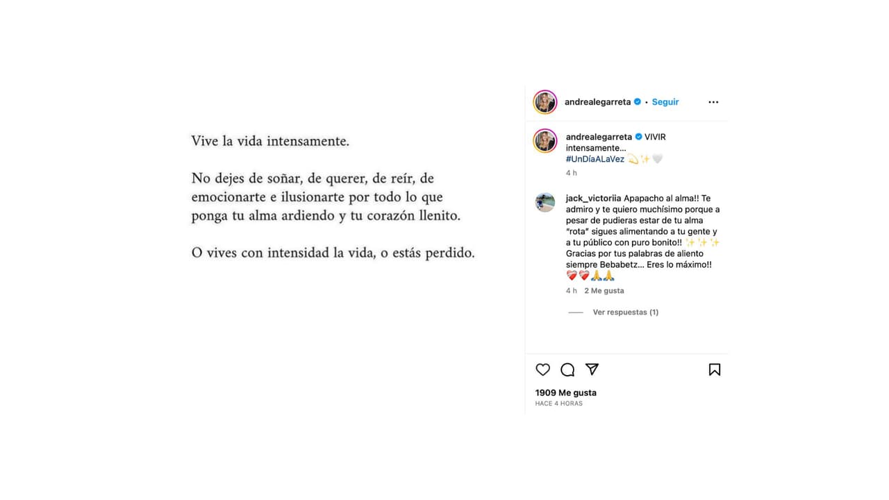 La conductora compartió una reflexión sobre la vida.