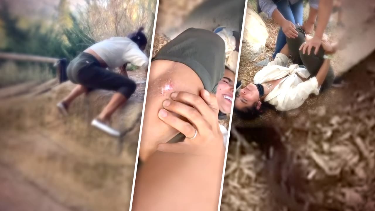 "¿Está sangrando?": Alejandra Espinoza pisa en falso, sufre una tremenda caída y se retuerce de dolor (y risa)