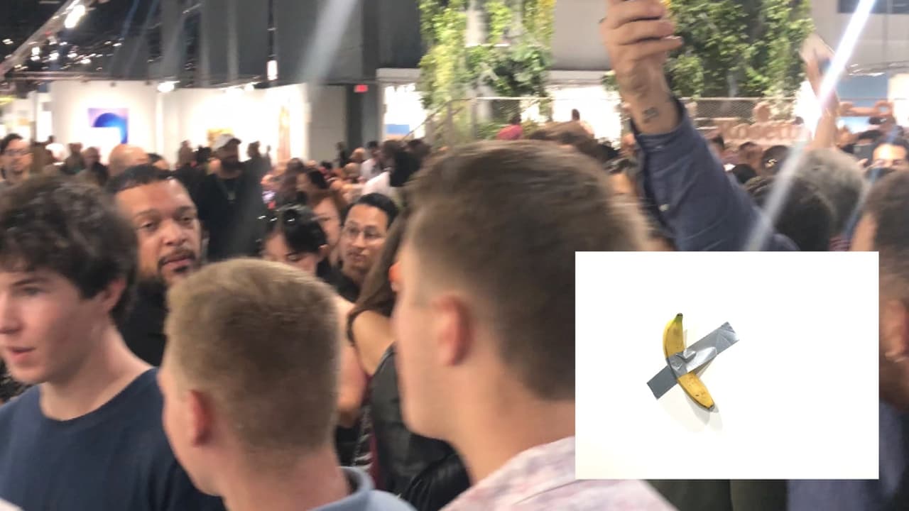 Por “movimientos incontrolables de multitudes” deciden retirar la banana el último día de Art Basel