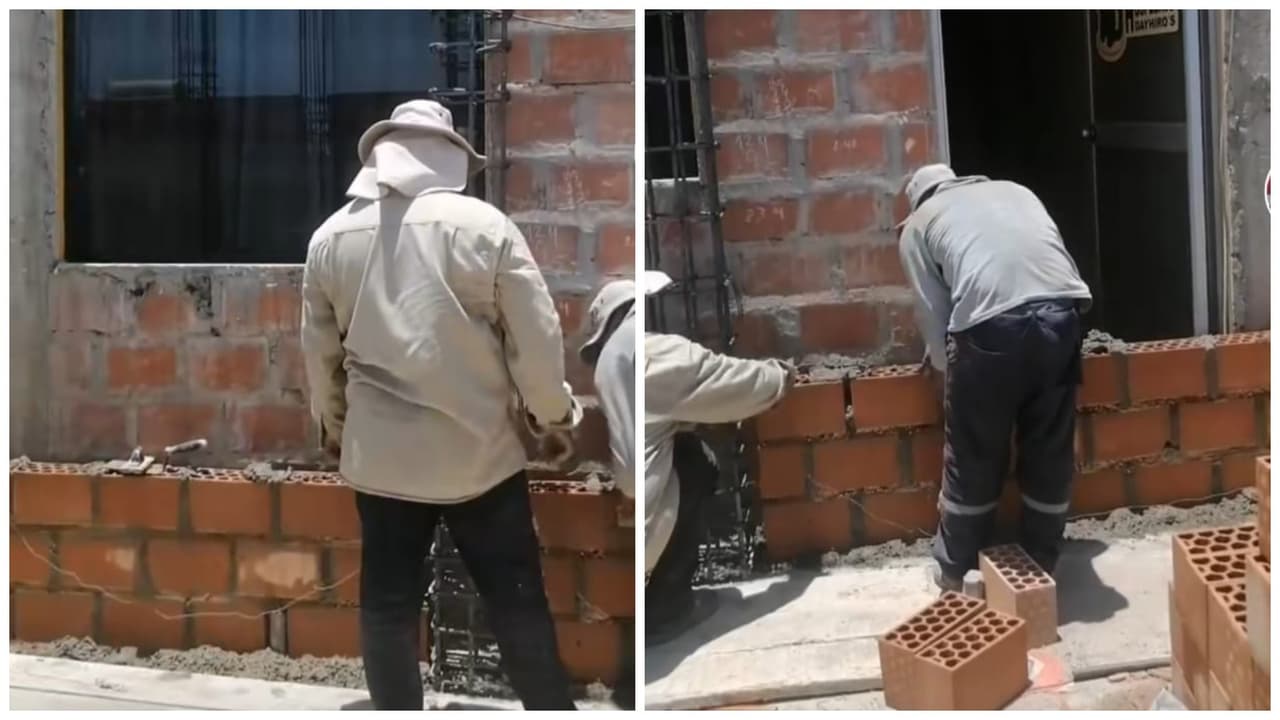 Albañiles construyen casa y tapan la puerta y ventana de los vecinos: video divirtió a TikTok