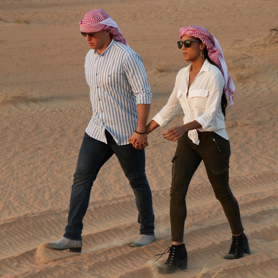 Se encontraban de vacaciones en los Emiratos Árabes cuando Francisca recibió la sorpresa.