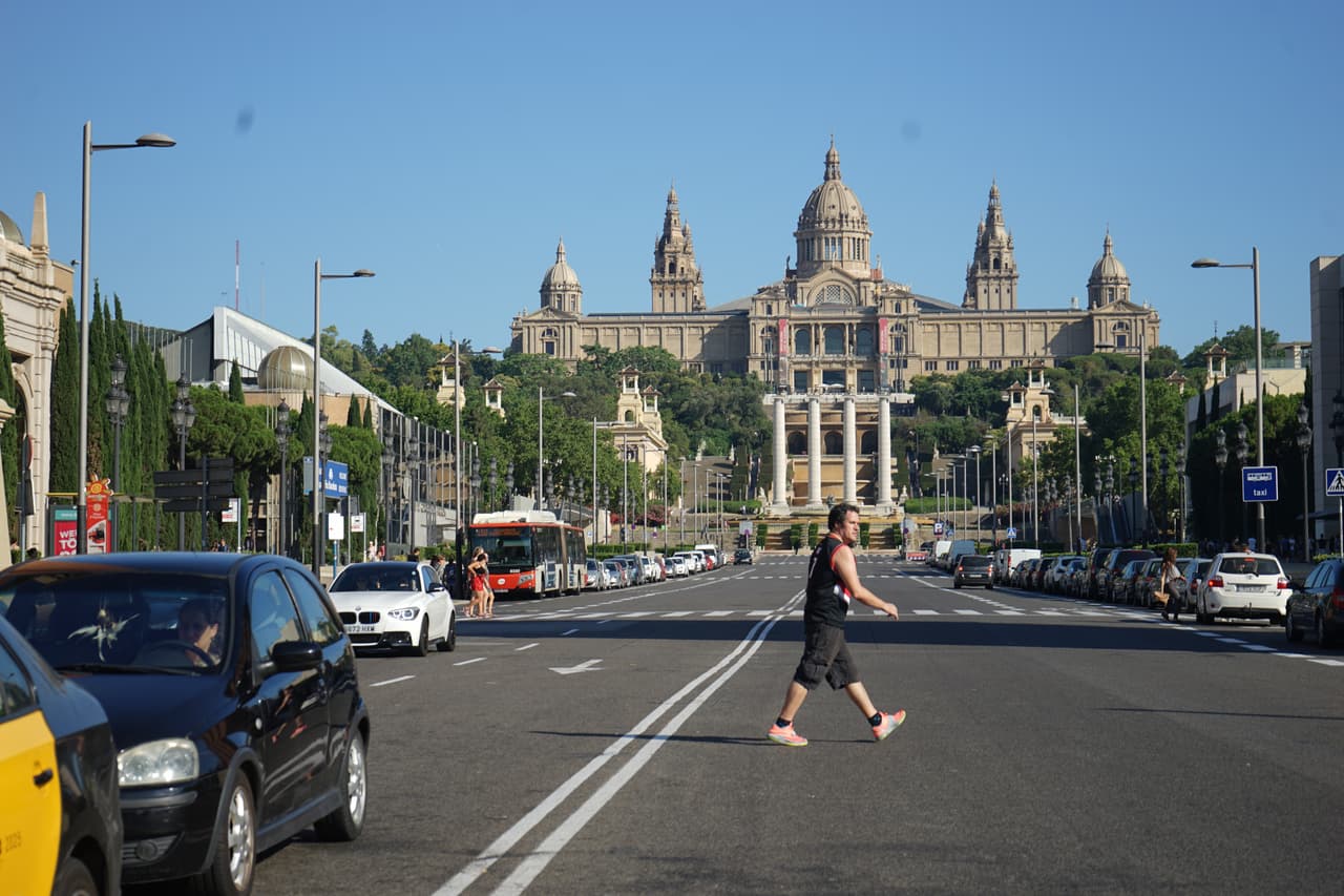 View of Montjuic Palce. The
<b>Palau Nacional</b> was the site of the 1929 International Exhibition on the hill of Montjuïcin Barcelona. Since 1934 it has been home to the National Art Museum of Catalonia. Photo courtesy of Aileen Quintana.