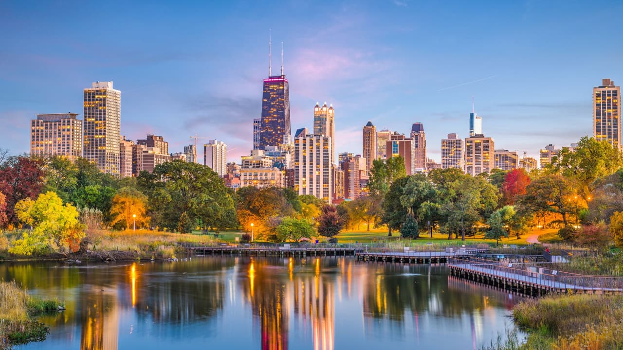 El 'Lincoln Park Zoo' es otra opción para quienes quieren tener de fondo a los árboles y a la ciudad. La entrada a este zoológico es gratis y puedes recorrer la caminería durante el atardecer, para que los rayos del sol te ayuden que los colores luzcan mejor.