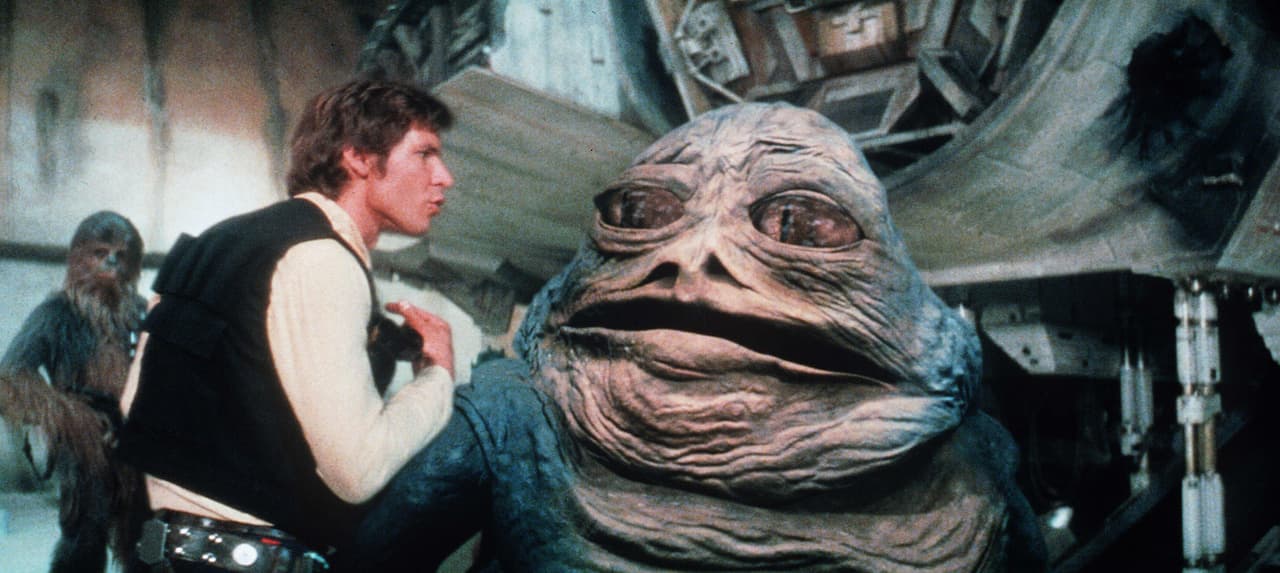 Jabba agregado a la primera película con CGI.