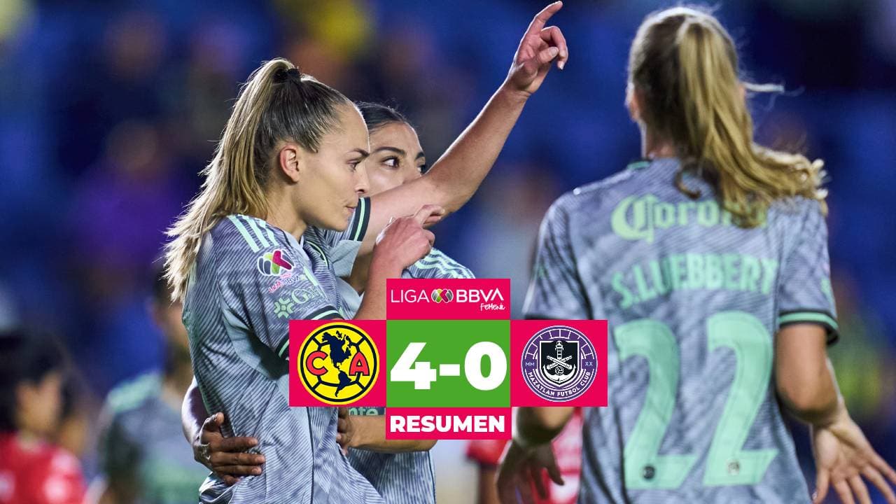 América golea a Mazatlán y momentáneamente es líder de la Liga MX Femenil