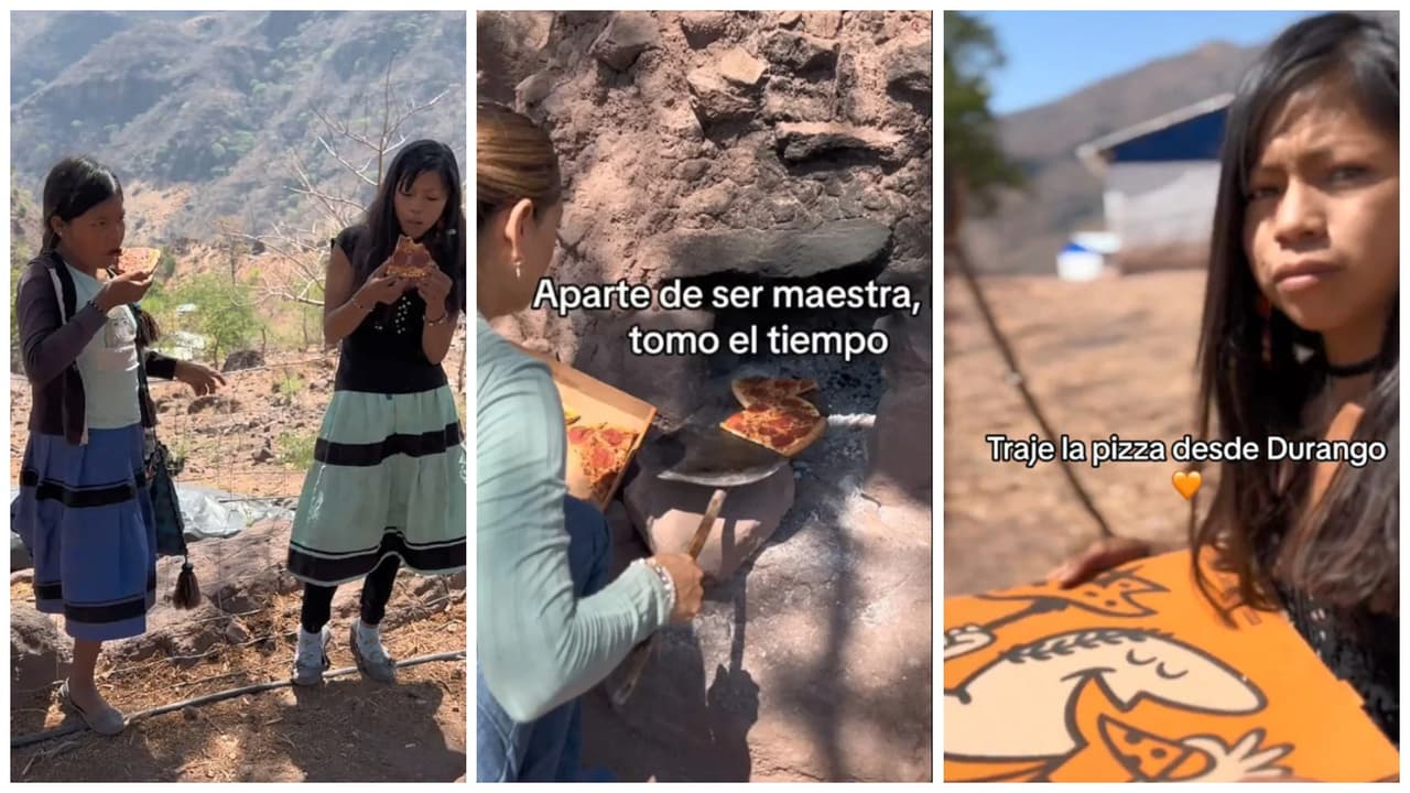 Maestra de campo lleva pizza a sus alumnos y su reacción se hace viral: nunca la habían probado