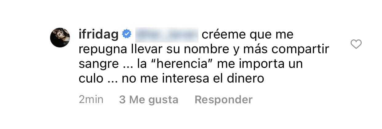 La respuesta de la también modelo fue clara. Además, aseguró que no busca quedarse con ningún tipo de patrimonio.
<br>