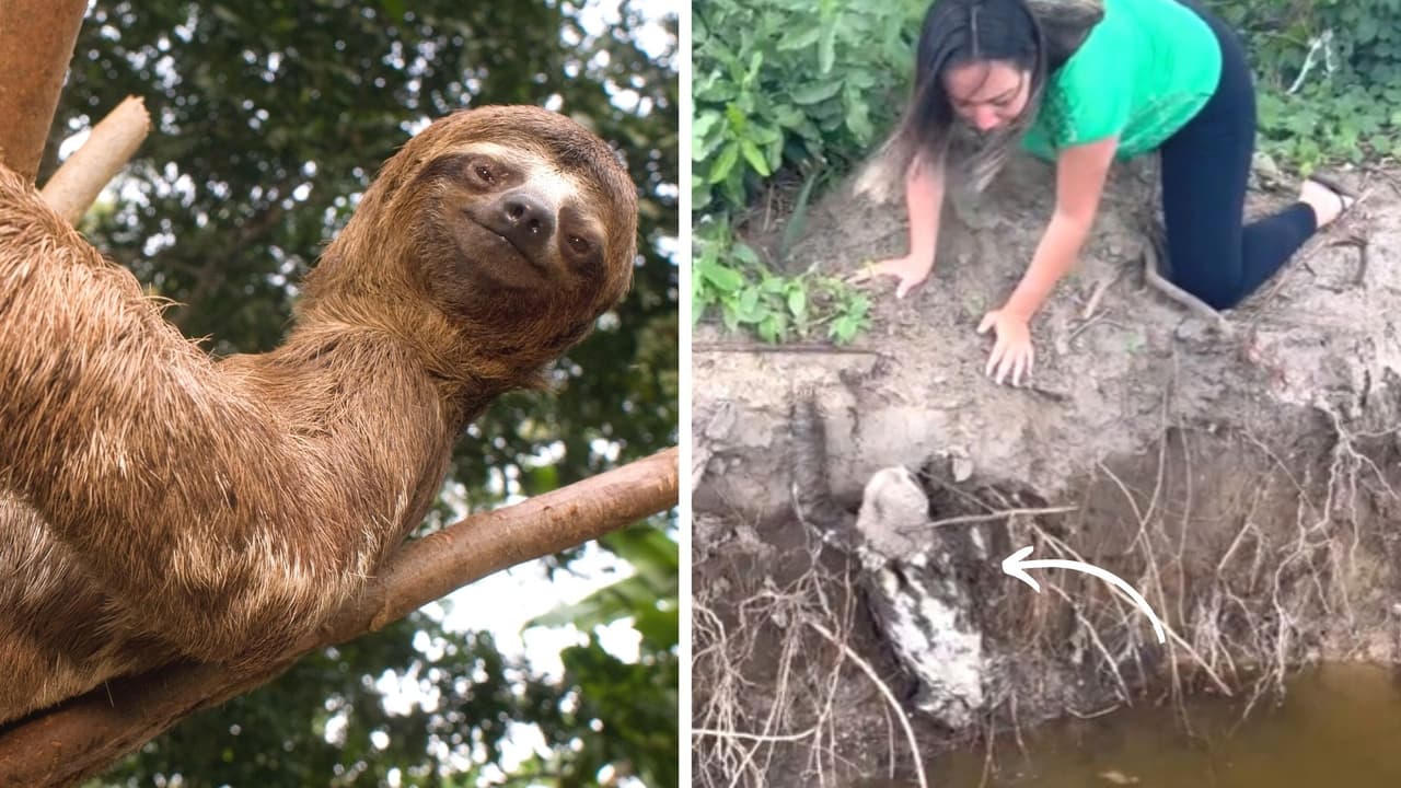 Mujer intenta ayudar a oso perezoso a cruzar un río y sale mal: la atacaron en redes