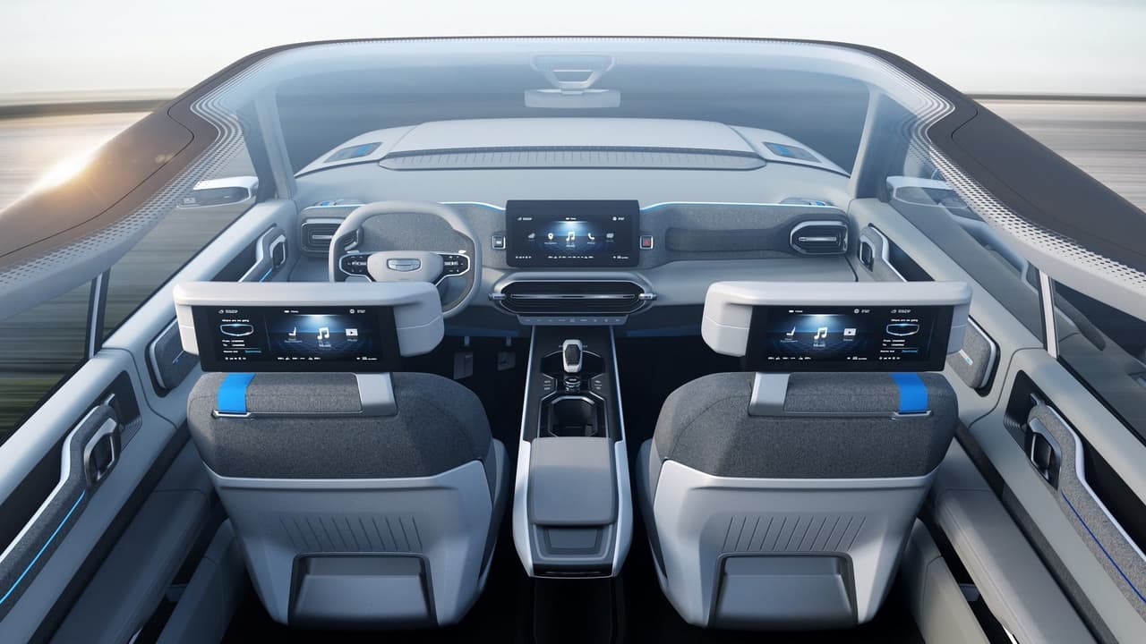La Geely Concept Icon
<b> </b>muestra un aspecto con líneas rectas y planas, luces LED diurnas, techo panorámico.