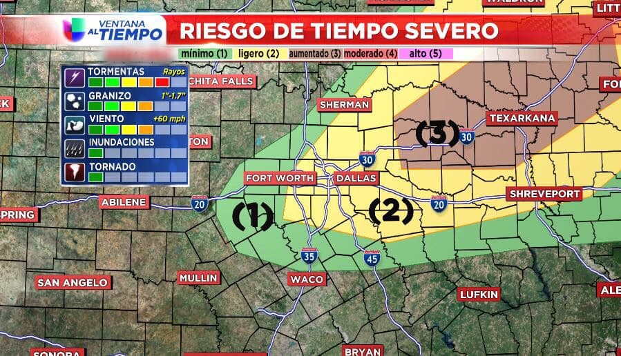 ¡Importante! Aumenta el riesgo de tormentas severas esta tarde y noche