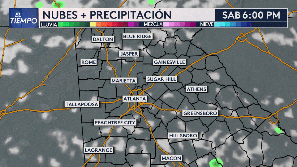 <b>Así estarán las nubes y precipitaciones en las próximas horas</b>.