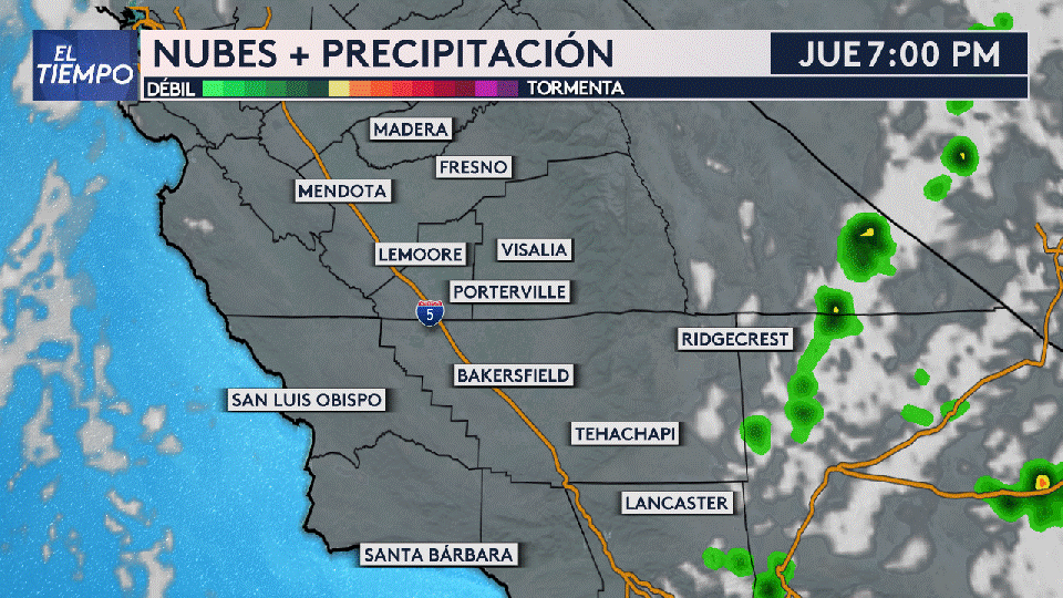 <b>Así estarán las nubes y precipitaciones en las próximas horas</b>.