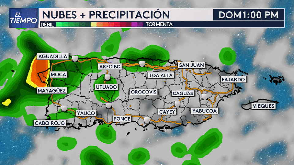<b>Así estarán las nubes y precipitaciones en las próximas horas</b>.