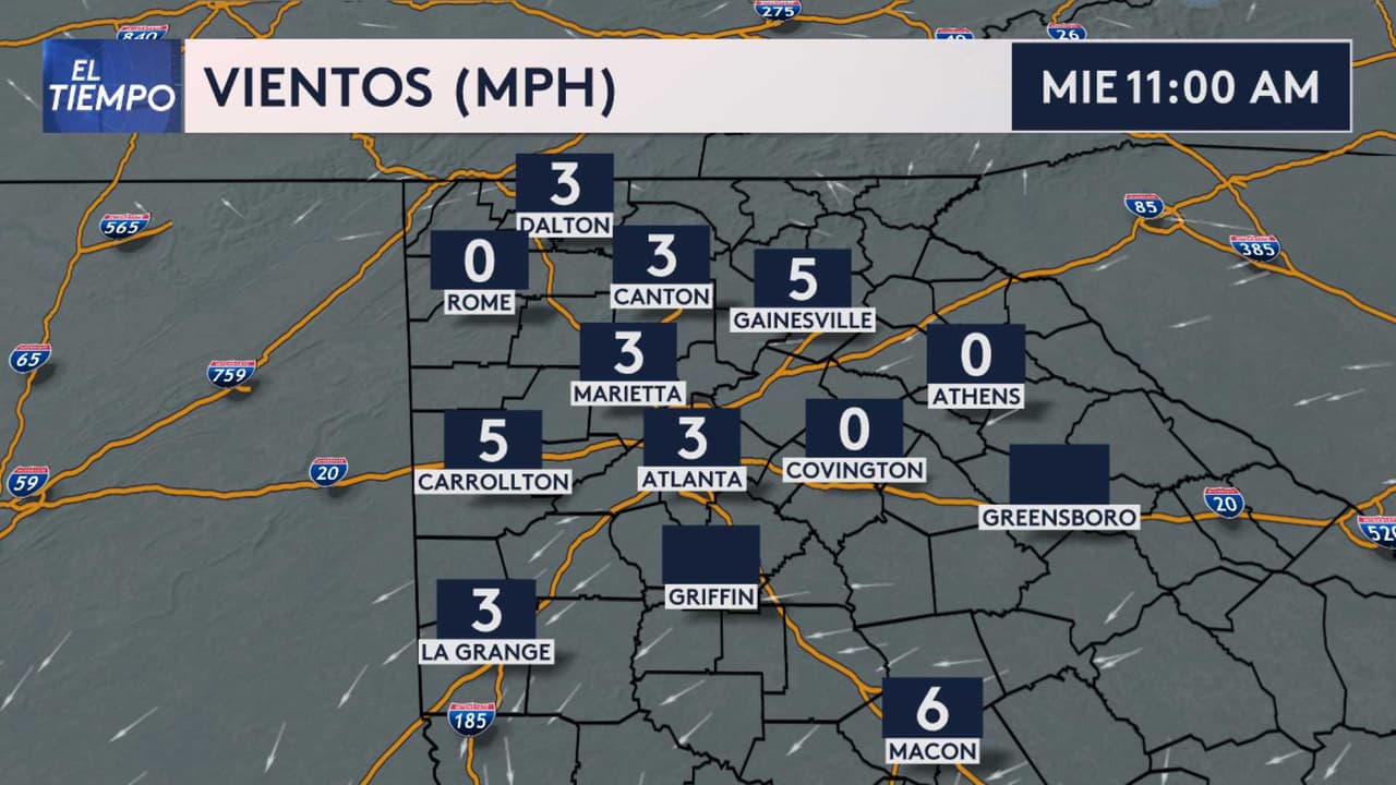 <b>Así estarán los vientos en las próximas horas</b>.