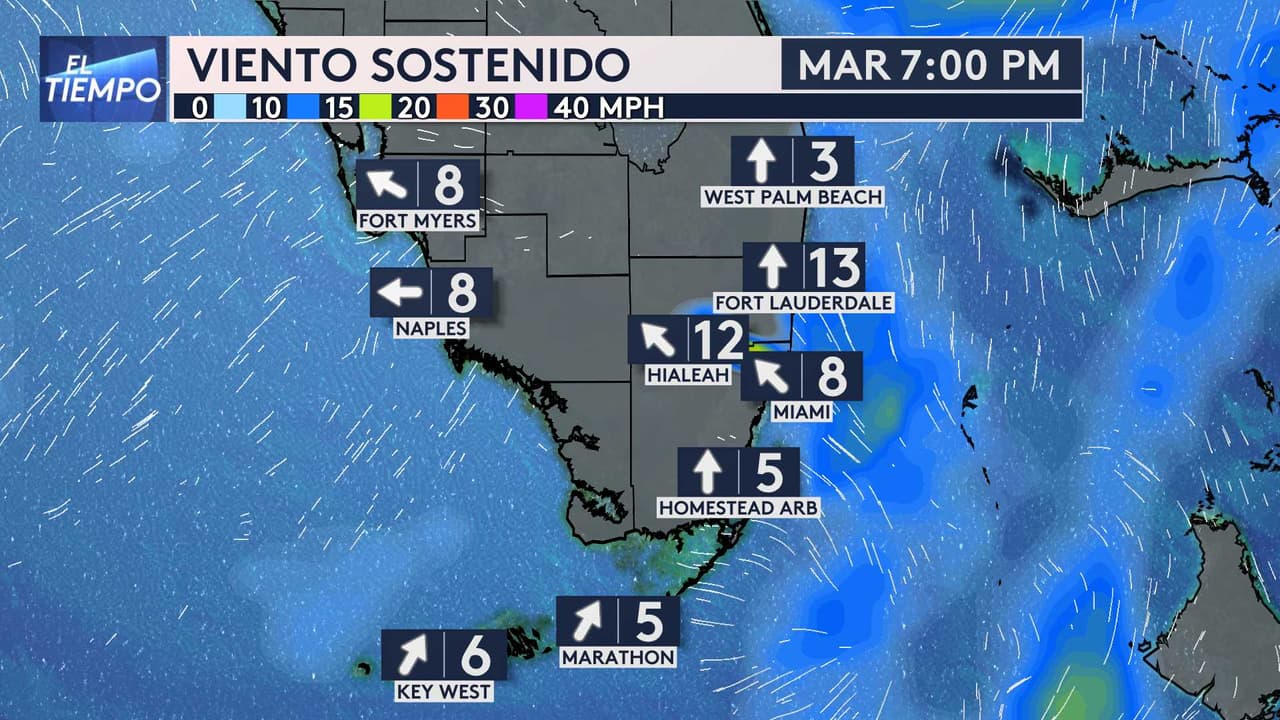 Mapas y gráficos del tiempo en Miami