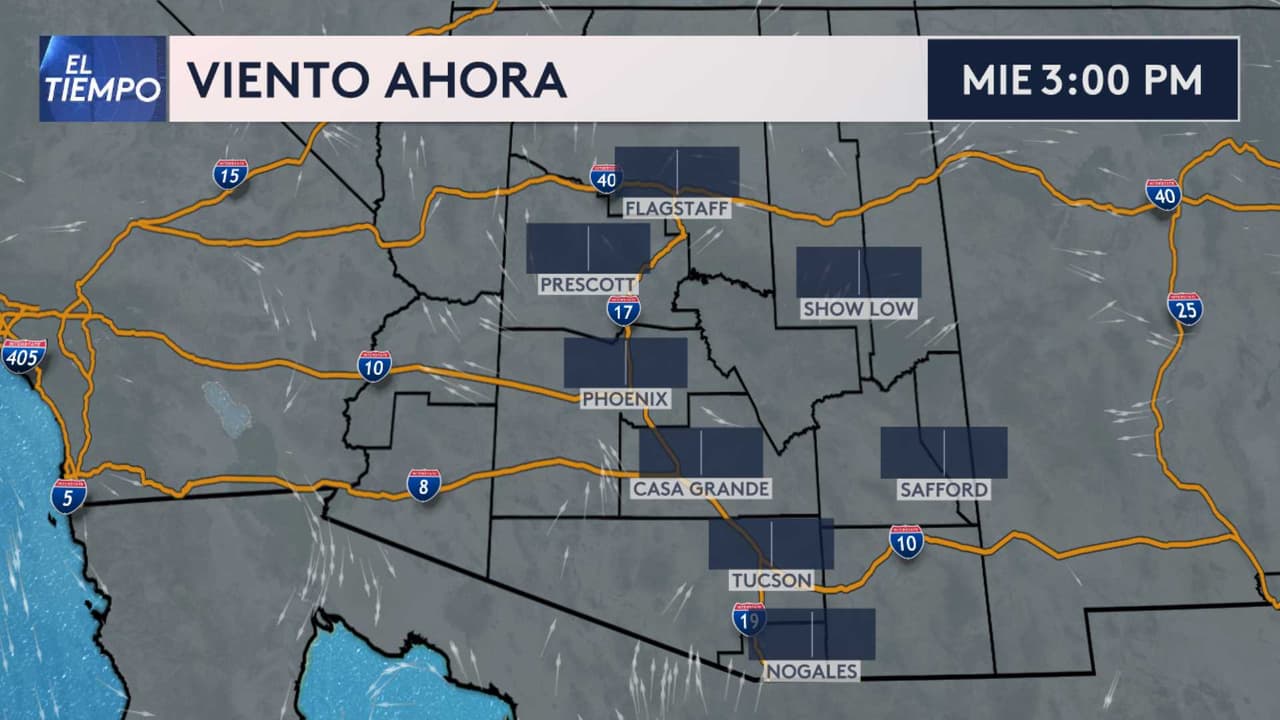 <b>Así estarán los vientos en las próximas horas</b>.