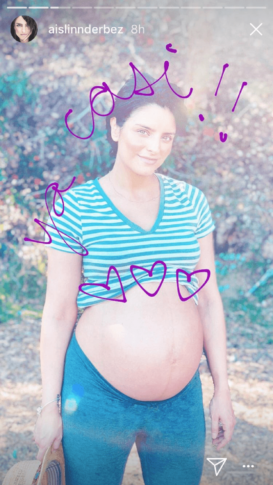 ¡A punto de explotar! Así se ve Aislinn Derbez a unos días de dar a luz