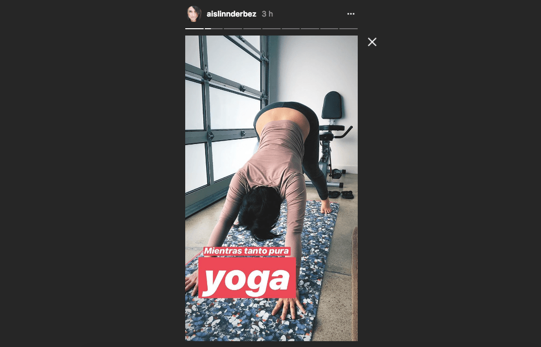 Aislinn Derbez nos sorprende al practicar yoga con 38 semanas de embarazo
