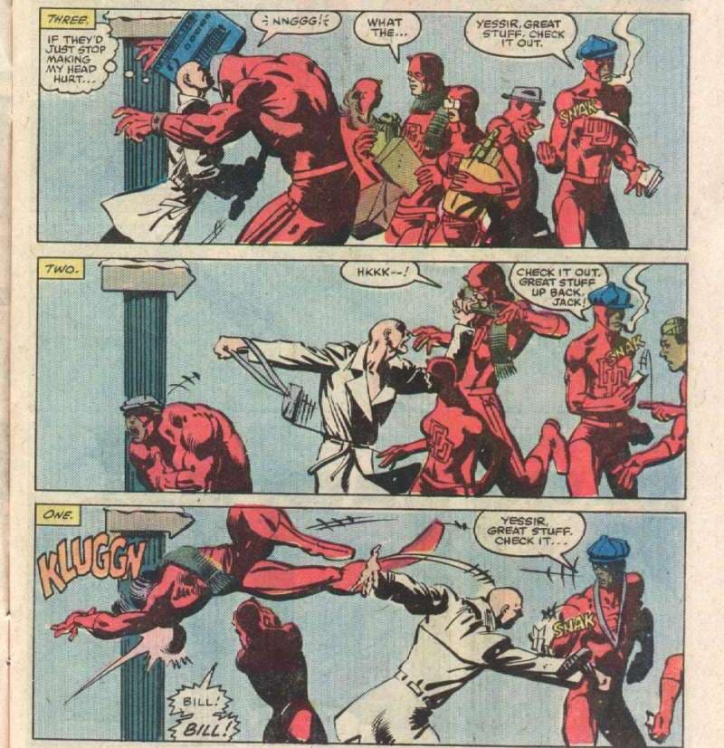 Bullseye vs Varios Daredevils imaginarios