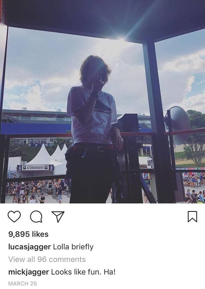 Los comentarios de Mick Jagger en las redes sociales de su hijo es todo lo que necesitas ver hoy