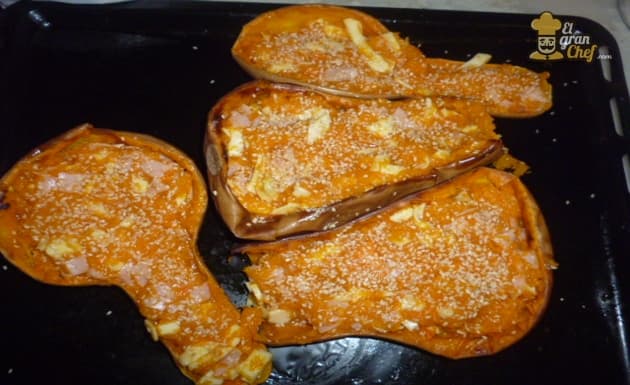 Gratín de calabaza y queso gruyere