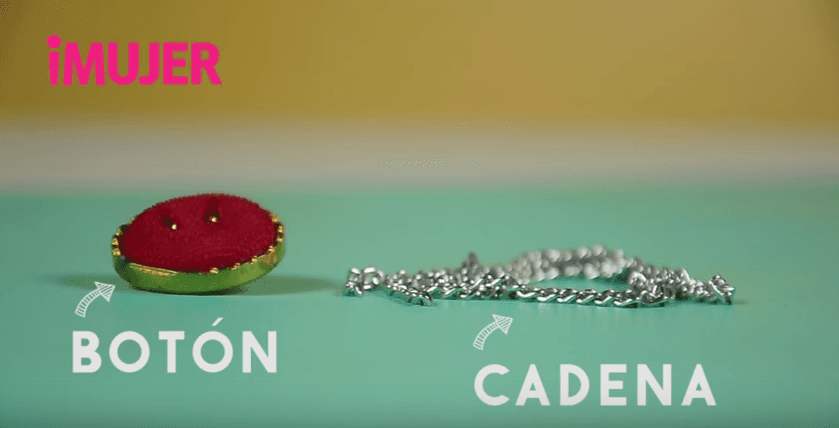 ¡Mira cómo hacer un collar con un botón!