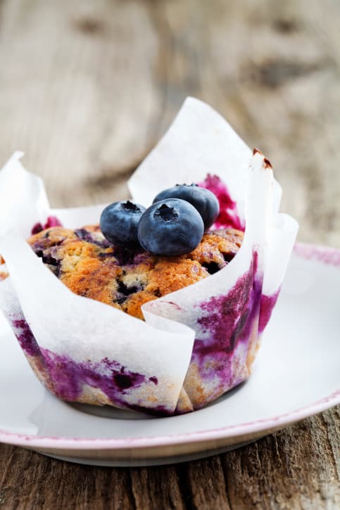 Postre de arándanos con crema de limón