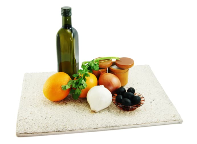 Ensalada de naranja con cebolla y aceituna