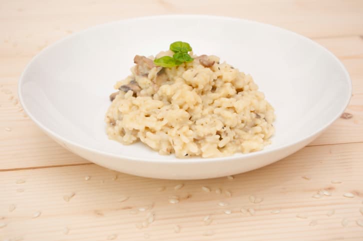 Rápido y saludable risotto con hongos