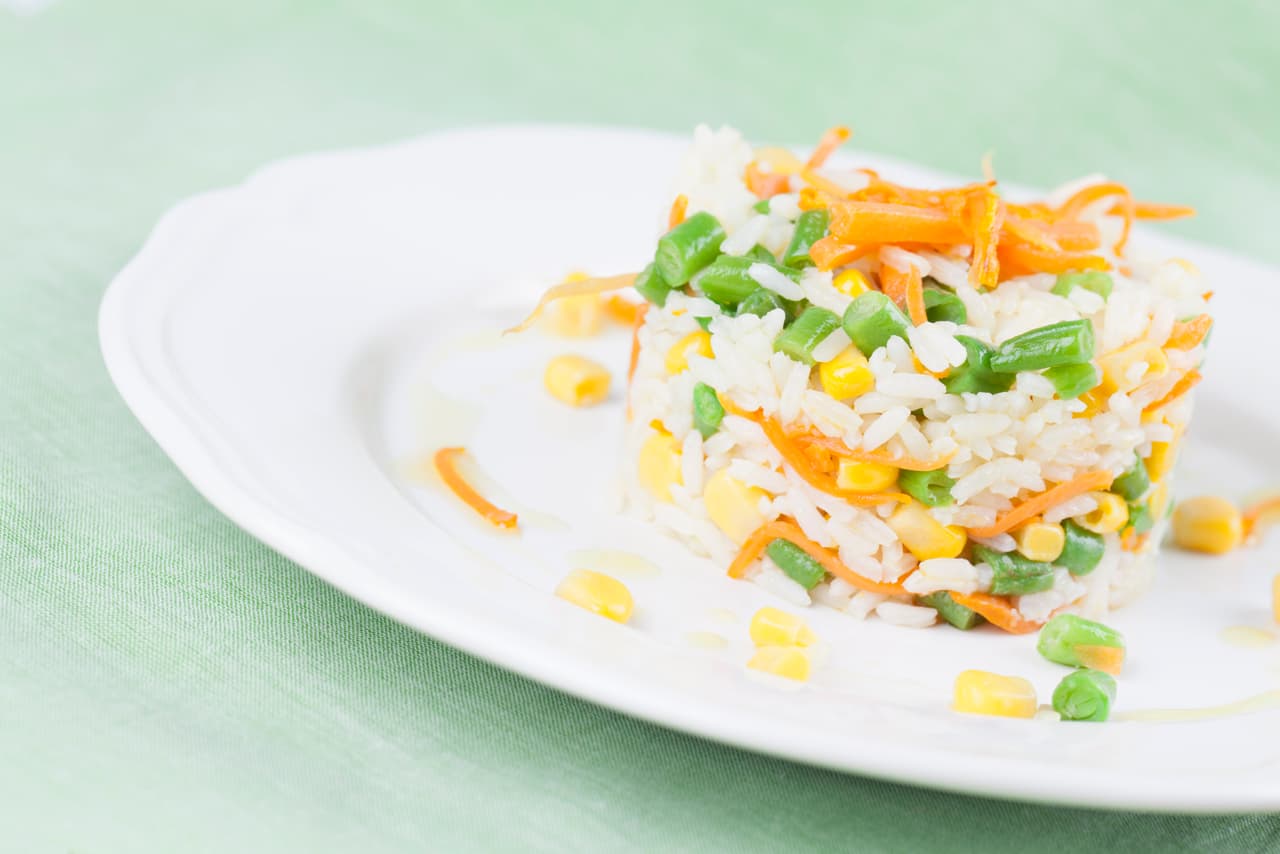 Arroz con maíz tierno