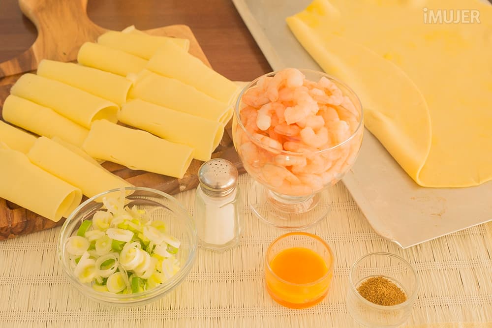 Exquisito calzone de camarones para la cena
