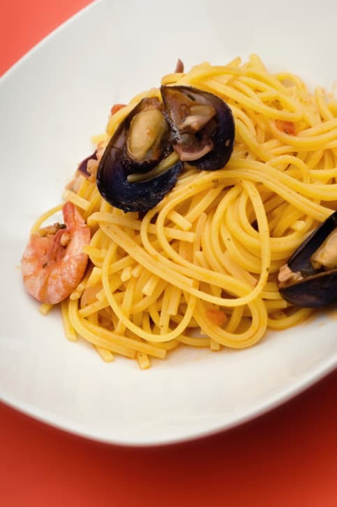 Pasta con mejillones