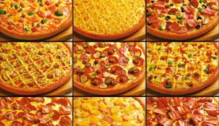 Pizza de jamón y palmitos