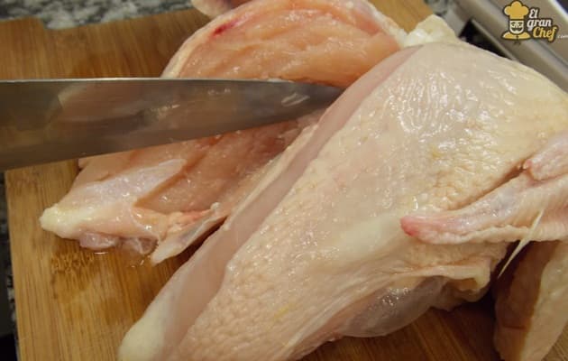 Pollo relleno de Navidad