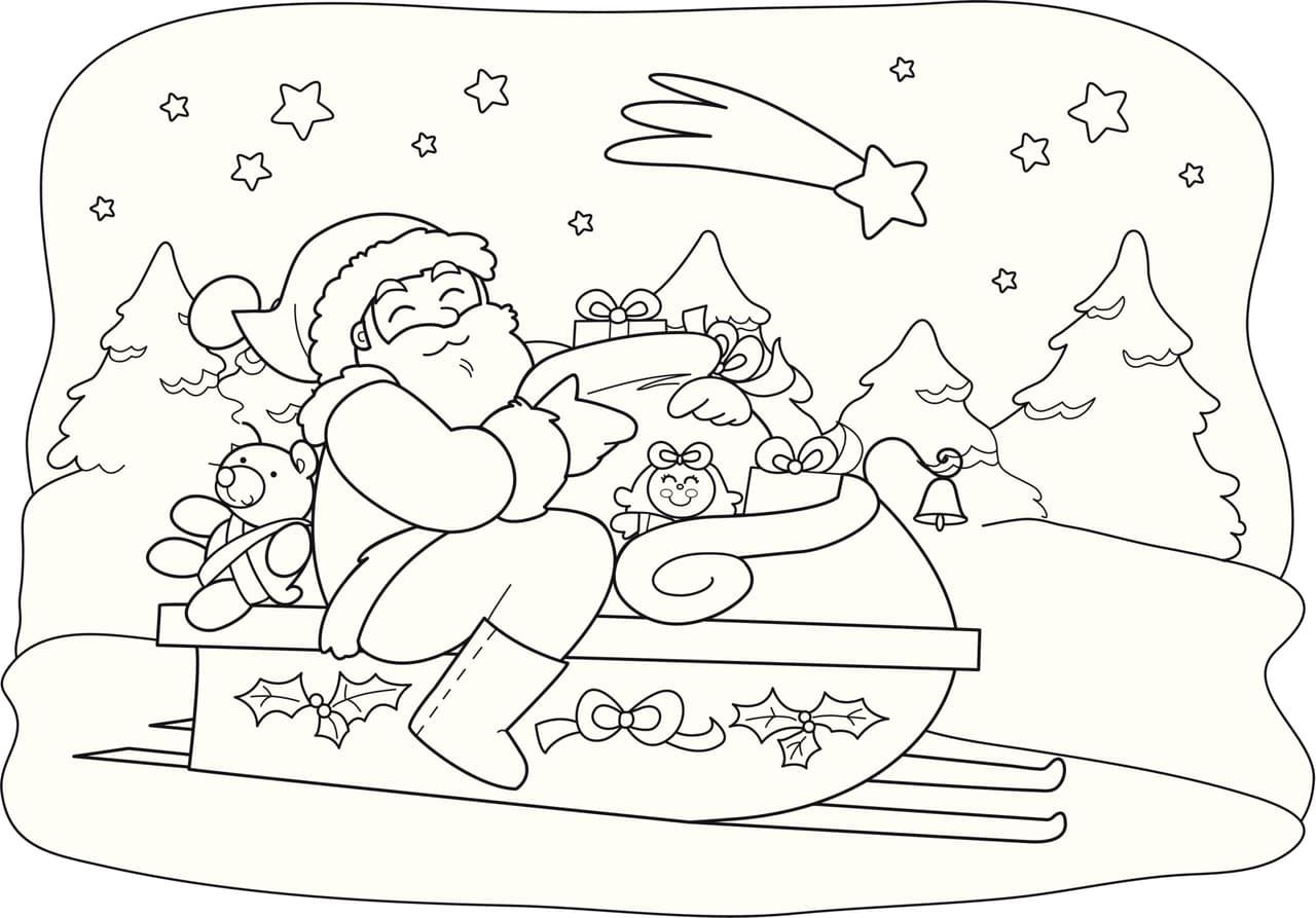 Dibujos de Papá Noel para imprimir