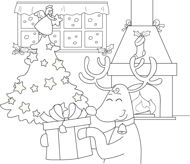 Tarjetas de Navidad para colorear 