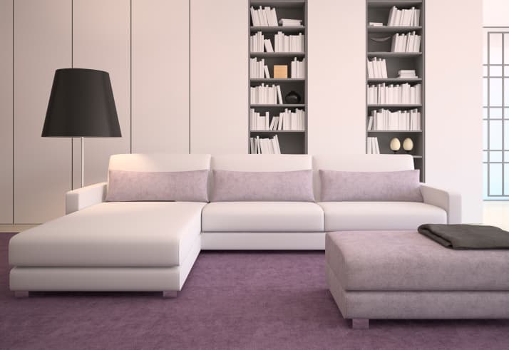 Gris y berenjena para una sala