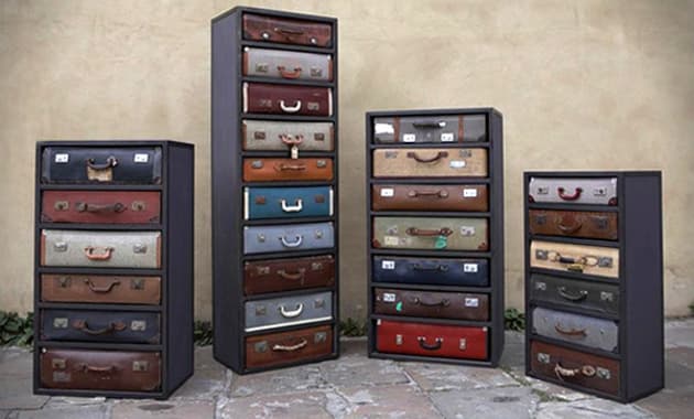 Reciclaje de maletas: originales muebles retro-vintage