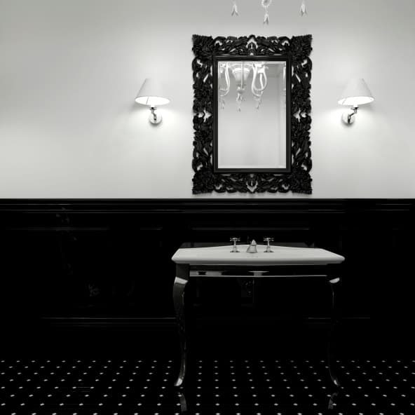 Decoraciones de baño en blanco y negro