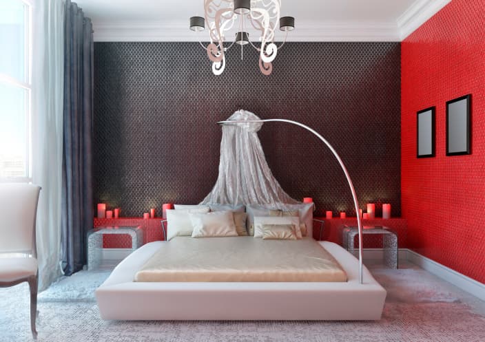 Alegra una habitación con rojo