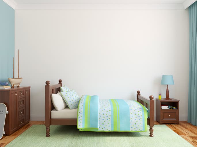 Dormitorios para niños en verde y azul