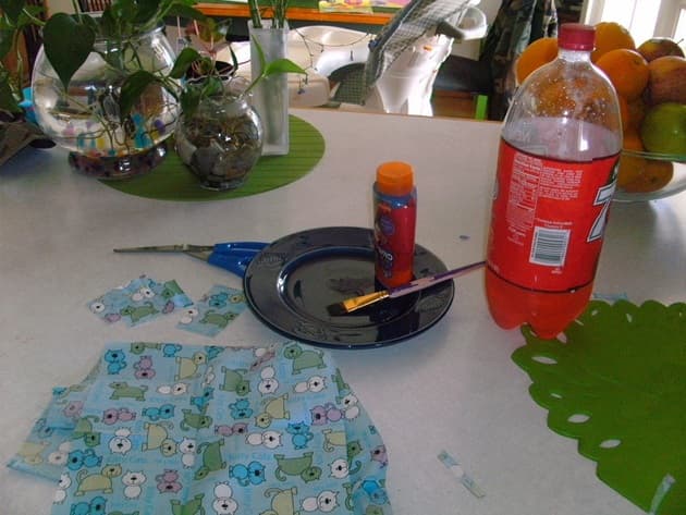 Flor con botella de soda, enviada por Lorena