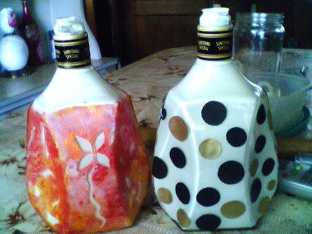 Botellas decoradas, enviadas por Ruth