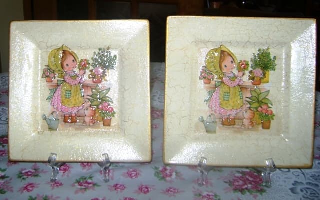 Botella y plato craquelado, enviado por Norma