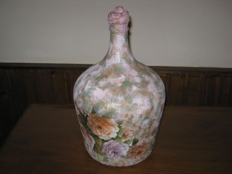 Damajuana con decoupage, enviado por Thusnelda