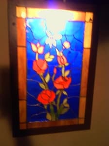 Lámpara empotrable en vitral, enviada por Flory