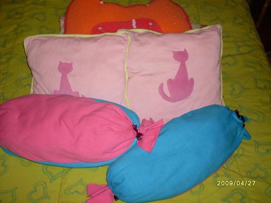 Almohadones artesanales, enviados por Nat