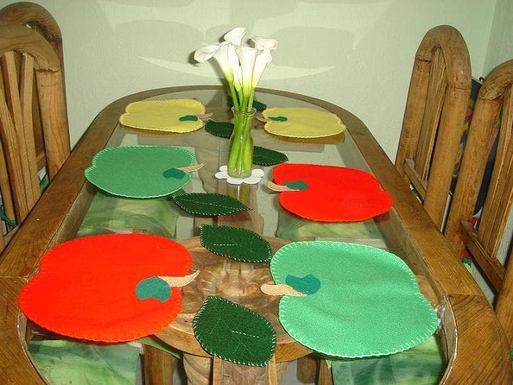 Individuales de fieltro, enviados por Livier